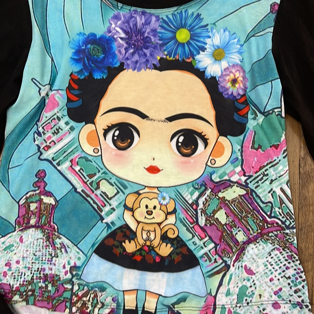 Mexican Frida T Shirt Long Sleeve - Picture 3 of 4